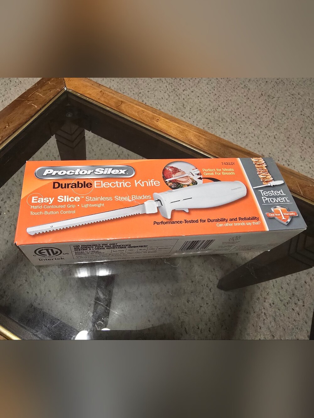 Proctor Silex White Durable Electric Knife for Easy Slicing